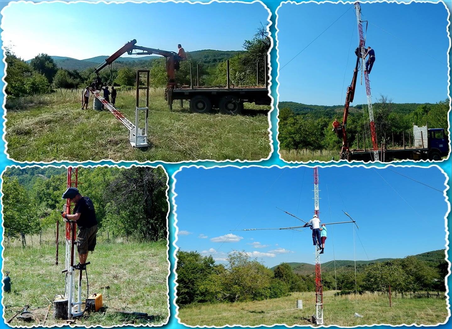 Raising the beam tower at Mi Casita
